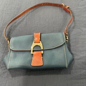 Dooney & Bourke Blue and Brown Leather Shoulder Bag